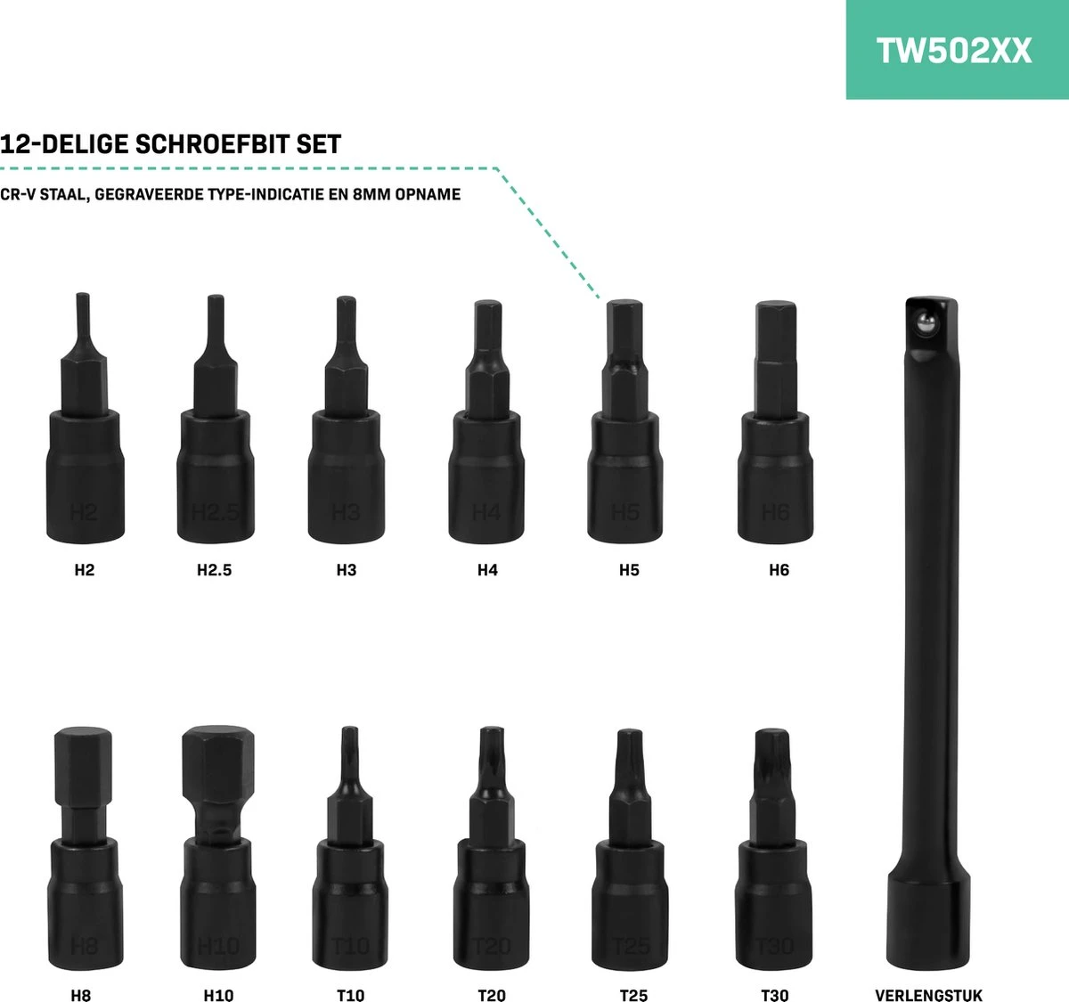 VONROC Momentsleutel ¼” - 265mm - 5-25Nm – Incl. 12-delige Bitset (8 X Inbus, 4 X Torx) En 100mm Verlengstuk - In Stevige Opbergkoffer 5 VONROC Momentsleutel ¼” - 265mm - 5-25Nm – Incl. 12-delige Bitset (8 X Inbus, 4 X Torx) En 100mm Verlengstuk - In Stevige Opbergkoffer - Afbeelding 5