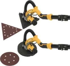Powerplus POWX0477 Telescopische Wandschuurmachine - 710W - Ø225mm - Incl. 2 Schuurkoppen (rond En Driehoek), 6x Schuurpapier En Stofzak - Voor Plafond En Muur -Makita || Merkloos || Stanley Verkoopwinkel 1200x1127 5