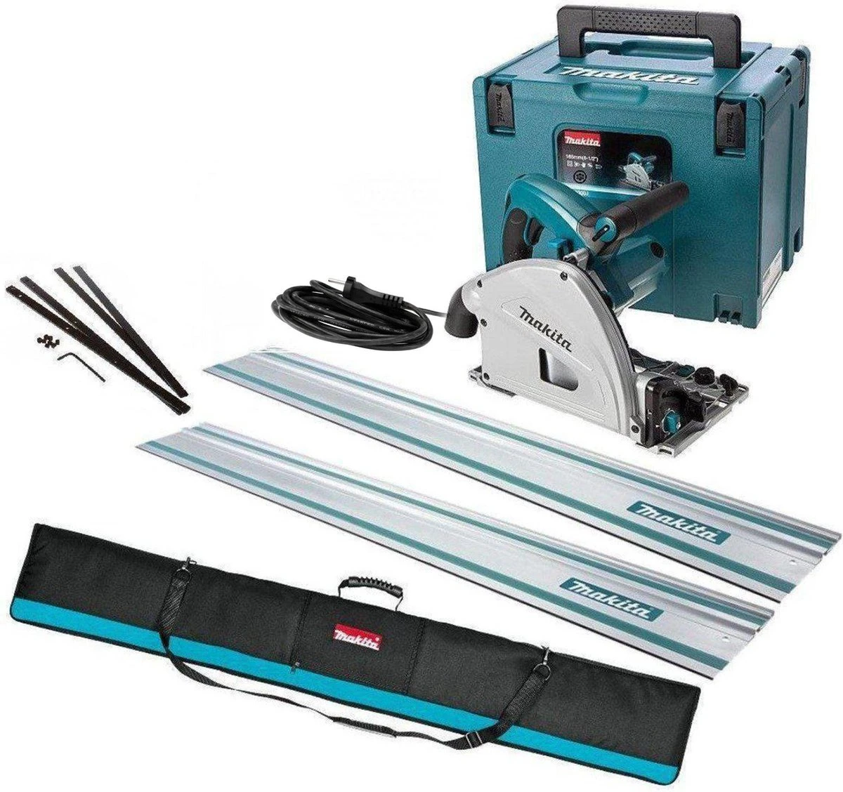 Makita SP6000J1X2 Invalcirkelzaag | 2 Geleiderails + Koppelstukken | 1300w 165mm 13 Makita SP6000J1X2 Invalcirkelzaag | 2 Geleiderails + Koppelstukken | 1300w 165mm - Afbeelding 13