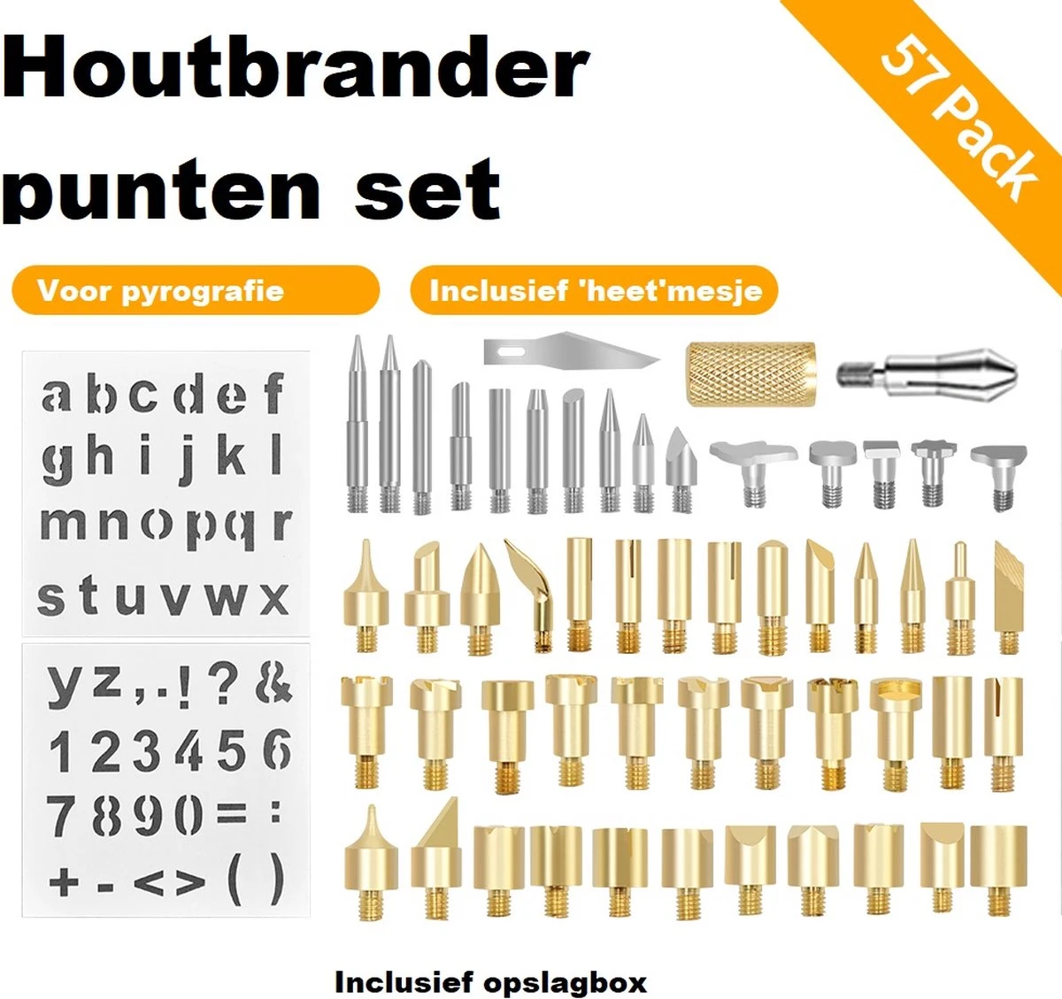 Houtbrander Set 118-delig - Pyrografie - Houtbrander Set - Complete Set - Met Accessoires, Opzetstukken, Sjablonen, Opbergetui, Hout, Potloden, Handschoenen 4 Houtbrander Set 118-delig - Pyrografie - Houtbrander Set - Complete Set - Met Accessoires, Opzetstukken, Sjablonen, Opbergetui, Hout, Potloden, Handschoenen - Afbeelding 4