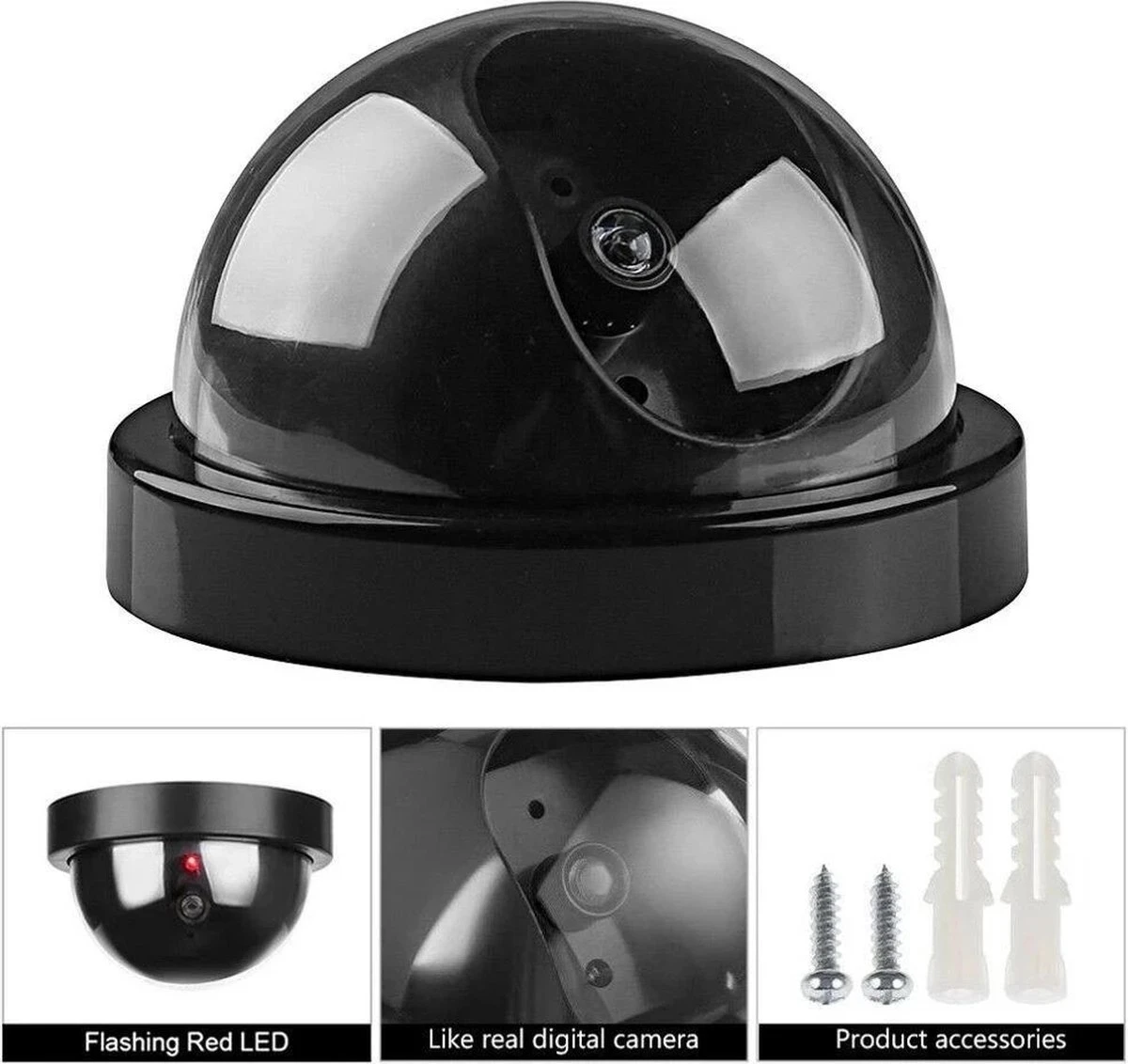 Dummy Camera - 2 Stuk(s) - Beveiligingscamera - Nep Camera - Buiten & Binnen - Alarm - Led - Zwart 3 Dummy Camera - 2 Stuk(s) - Beveiligingscamera - Nep Camera - Buiten & Binnen - Alarm - Led - Zwart - Afbeelding 3