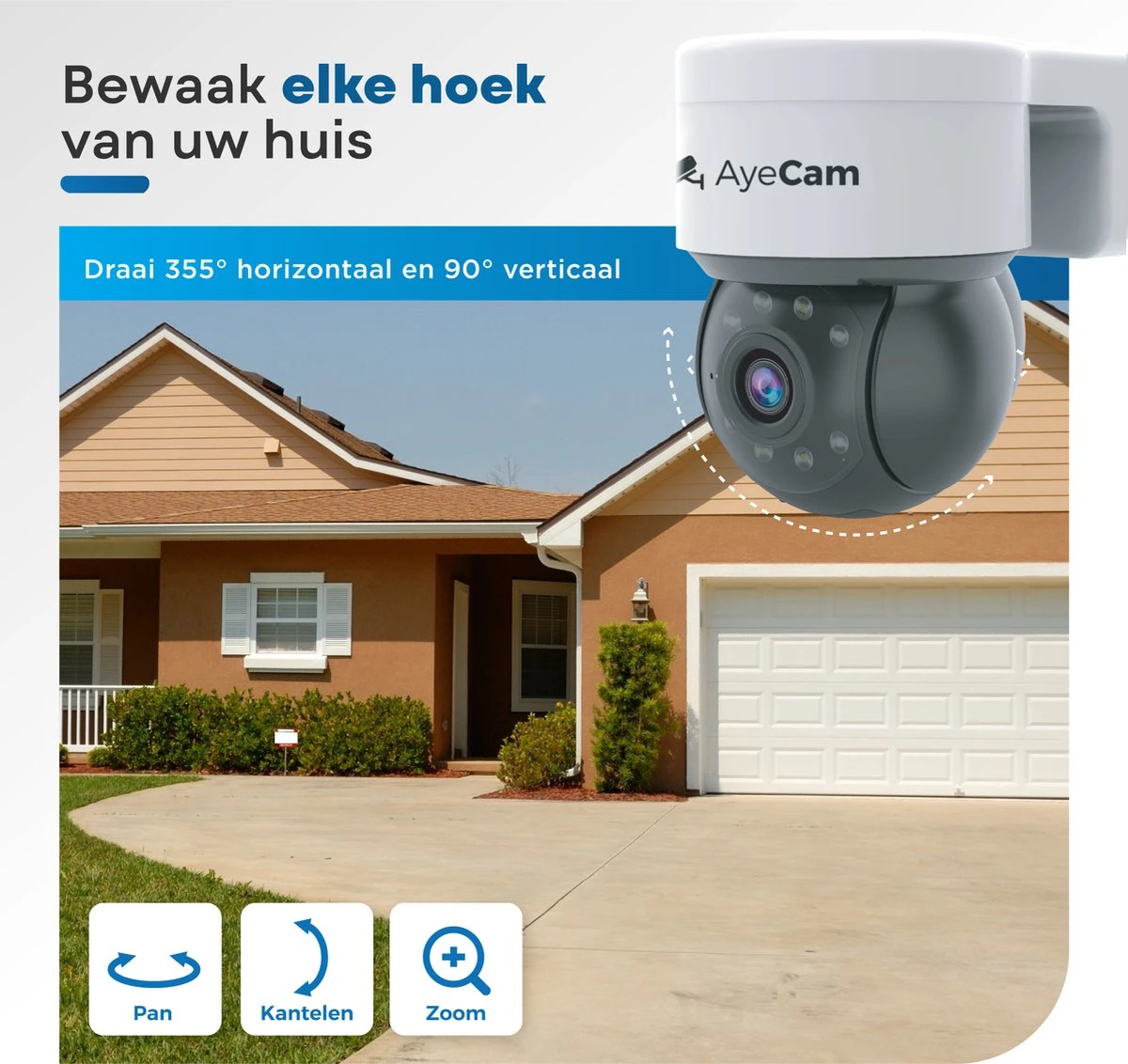 AyeCam Beveiligingscamera Buiten - 360PRO - FULL HD - Bewakingscamera - Incl. 32GB SD 4 AyeCam Beveiligingscamera Buiten - 360PRO - FULL HD - Bewakingscamera - Incl. 32GB SD - Afbeelding 4