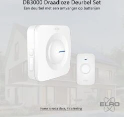 ELRO DB3000 Draadloze Deurbel Set – Met Ontvanger Op Batterij - Bereik 300 Meter - IP65 Waterdicht - 64 Melodieën - Wit -Makita || Merkloos || Stanley Verkoopwinkel 1200x1132 25