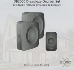 ELRO DB3000 Draadloze Deurbel Set – Met 2x Ontvanger Op Batterij - Bereik 300 Meter - IP65 Waterdicht - 64 Melodieën - Zwart -Makita || Merkloos || Stanley Verkoopwinkel 1200x1132 27