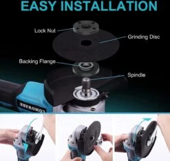 Deutsche Stahl Haakse Slijper - Slijptol - Gereedschap - Slijpmachine - Draadloos - 24V Accu - 2 Batterijen - 7000RPM - 1 Uur Snellader - 2 Zaagblad Van 125mm - Softgrip - Met Tas - Blauw 17 Deutsche Stahl Haakse Slijper - Slijptol - Gereedschap - Slijpmachine - Draadloos - 24V Accu - 2 Batterijen - 7000RPM - 1 Uur Snellader - 2 Zaagblad Van 125mm - Softgrip - Met Tas - Blauw -Makita || Merkloos || Stanley Verkoopwinkel 1200x1134 4