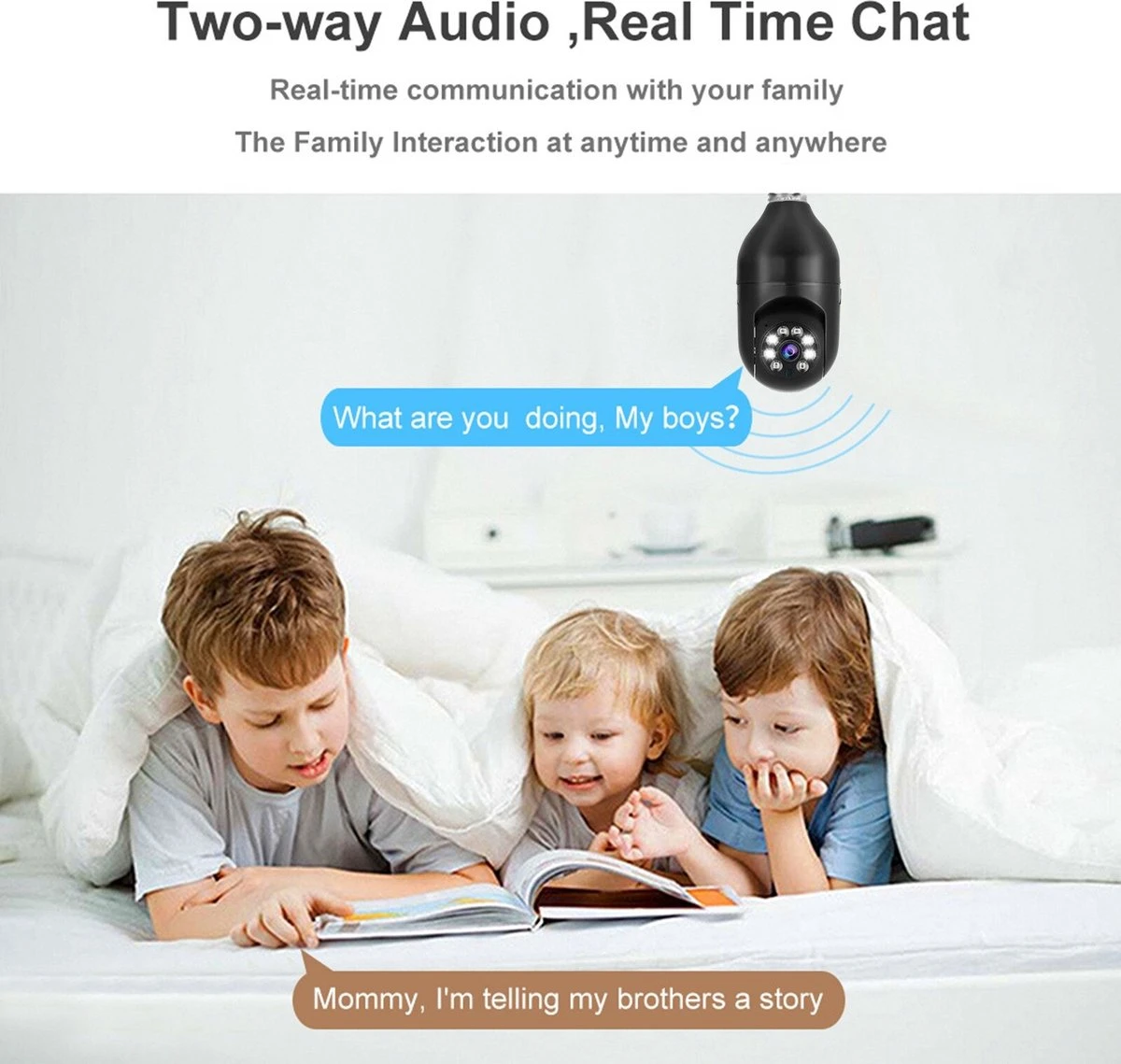 PuroTech Beveiligingscamera Zwart - IP Camera - E27 Dikke Fitting- Spy Camera - 2-Weg Audio - Beweeg En Geluidsdetectie - Nachtvisie - Draadloos - Huisdiercamera - Opslag In Cloud & App - Lamp Camera - 360 Graden Panoramisch 8 PuroTech Beveiligingscamera Zwart - IP Camera - E27 Dikke Fitting- Spy Camera - 2-Weg Audio - Beweeg En Geluidsdetectie - Nachtvisie - Draadloos - Huisdiercamera - Opslag In Cloud & App - Lamp Camera - 360 Graden Panoramisch - Afbeelding 8