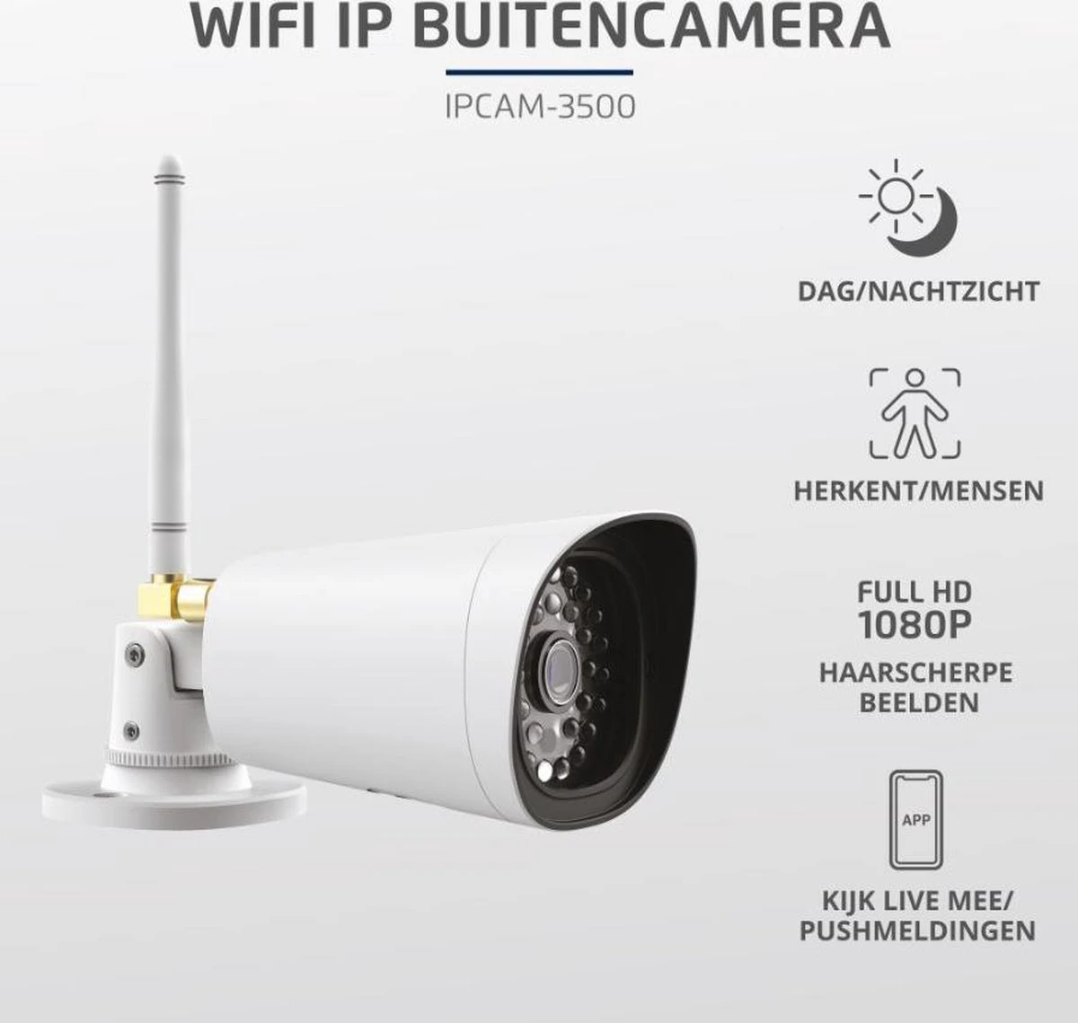 KlikAanKlikUit IPCAM-3500 - Beveiligingscamera Buiten - Zwart 5 KlikAanKlikUit IPCAM-3500 - Beveiligingscamera Buiten - Zwart - Afbeelding 5