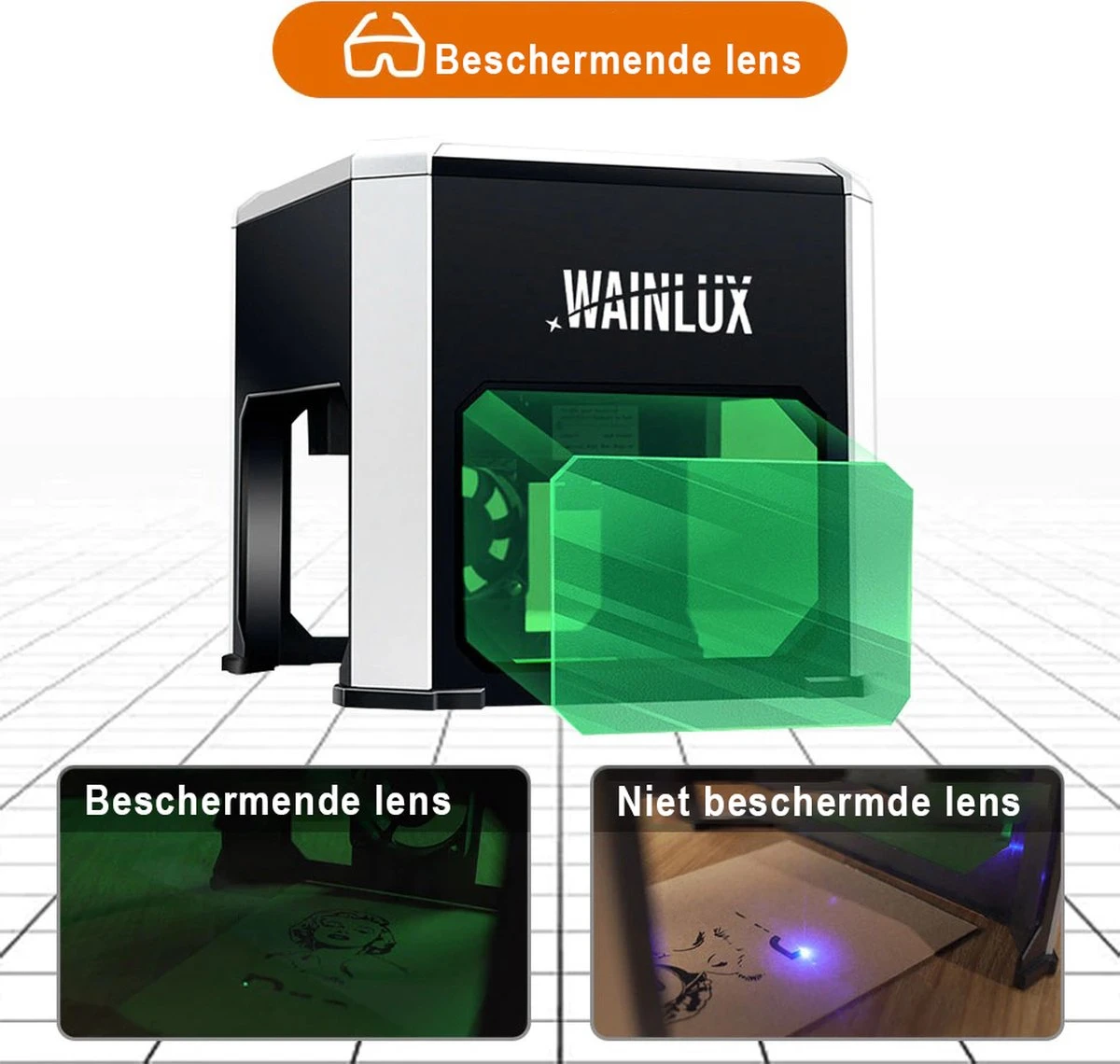 Laser Graveermachine - Laser Cutter Wifi Bestuurbaar - Graveermachine Makkelijk Te Installeren - Zwart / 1 12 Laser Graveermachine - Laser Cutter Wifi Bestuurbaar - Graveermachine Makkelijk Te Installeren - Zwart / 1 - Afbeelding 12