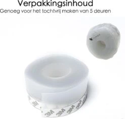 Tochtstrips Voor Deuren En Raam Zelfklevend - 5 Meter X 2,5 Cm - Transparant – Tochtstrip Voor Deur - Tochtband - Sealing Strip – Tocht Strip – Tochtstopper -Makita || Merkloos || Stanley Verkoopwinkel 1200x1140 22