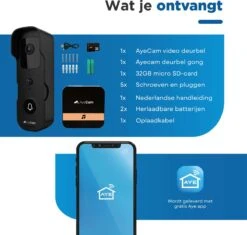 AyeCam Video Deurbel - 1080P - Nachtvisie & Bewegingsdetectie - Incl. 32GB SD & Chime - Deurbel Draadloos -Makita || Merkloos || Stanley Verkoopwinkel 1200x1142 26
