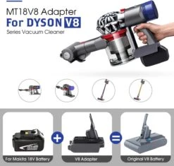 Merkloos Accu Adapter Geschikt Voor Dyson V8 Batterij V.02 - Geschikt Voor Makita 18V Li-Ion Accu BL1830 BL1850 BL1860 - Converter Geschikt Voor Dyson V8 Animal Absolute Stofzuiger Handstofzuiger -Makita || Merkloos || Stanley Verkoopwinkel 1200x1142 8