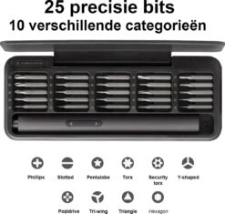 Hoto - Precisie Elektrische Schroevendraaier Set + Magnetische Mat – 25 Bits Hoge Kwaliteit - USB-C Oplaadbaar – Voor Professionele Reparatie - Zwart 21 Hoto - Precisie Elektrische Schroevendraaier Set + Magnetische Mat – 25 Bits Hoge Kwaliteit - USB-C Oplaadbaar – Voor Professionele Reparatie - Zwart -Makita || Merkloos || Stanley Verkoopwinkel 1200x1143 11