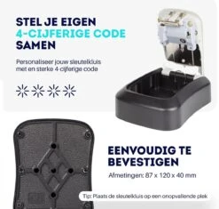 Sleutelkluis Met Code Voor Buiten – Sleutelkastje Met Cijferslot Voor Thuiszorg – Metaal – Wandmontage – Zwart/Grijs 9 Sleutelkluis Met Code Voor Buiten – Sleutelkastje Met Cijferslot Voor Thuiszorg – Metaal – Wandmontage – Zwart/Grijs -Makita || Merkloos || Stanley Verkoopwinkel 1200x1143 17
