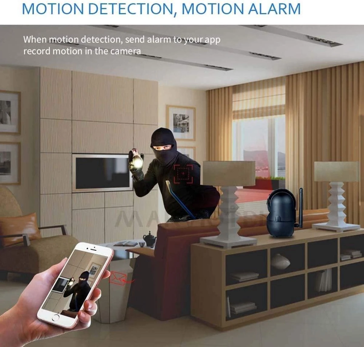 Fuegobird Indoor IP Camera Pro - 1080P WIFI Smart Camera - Beveiligingscamera - HD Night Vision - Bewegingsdetectie – Spraakfunctie – Binnen Camera WIFI– Slimme IP Camera - 355° Draaibaar – Fisheye – Huisdier / Baby Camera - Babyfoon 8 Fuegobird Indoor IP Camera Pro - 1080P WIFI Smart Camera - Beveiligingscamera - HD Night Vision - Bewegingsdetectie – Spraakfunctie – Binnen Camera WIFI– Slimme IP Camera - 355° Draaibaar – Fisheye – Huisdier / Baby Camera - Babyfoon - Afbeelding 8