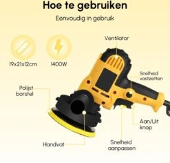 Gtrise Polijstmachine - Poetsmachine Incl. 5 Polijstschijven - 1400W Krachtige Motor -Makita || Merkloos || Stanley Verkoopwinkel 1200x1147 10