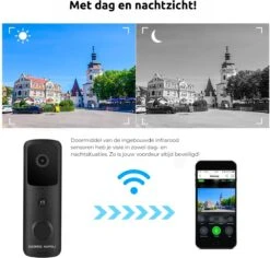 George Napoli Video Deurbel Full HD 1080P - Draadloze Deurbel – Deurbel Met Camera - WiFi Deurbel - Infrarood - Oplaadbaar - Met Gong - Zwart -Makita || Merkloos || Stanley Verkoopwinkel 1200x1147 19