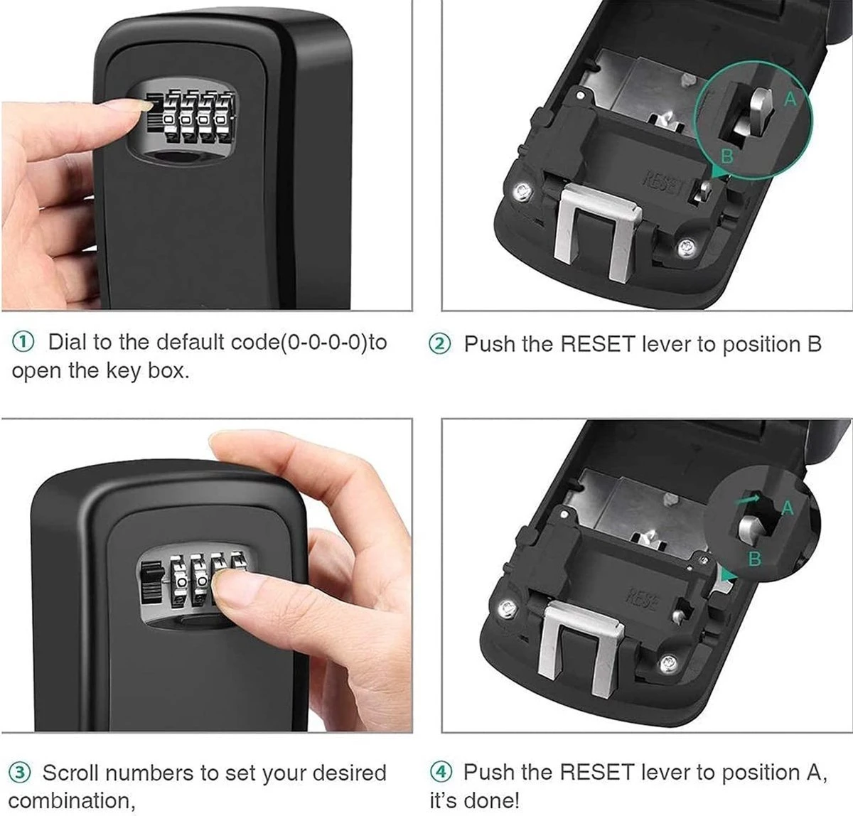 IGOODS - Robuuste Sleutelkluis Met Code Voor Buiten - Centraal Opbergen Van Sleutels Met Cijferslot - Sleutel Kastje 4 IGOODS - Robuuste Sleutelkluis Met Code Voor Buiten - Centraal Opbergen Van Sleutels Met Cijferslot - Sleutel Kastje - Afbeelding 4
