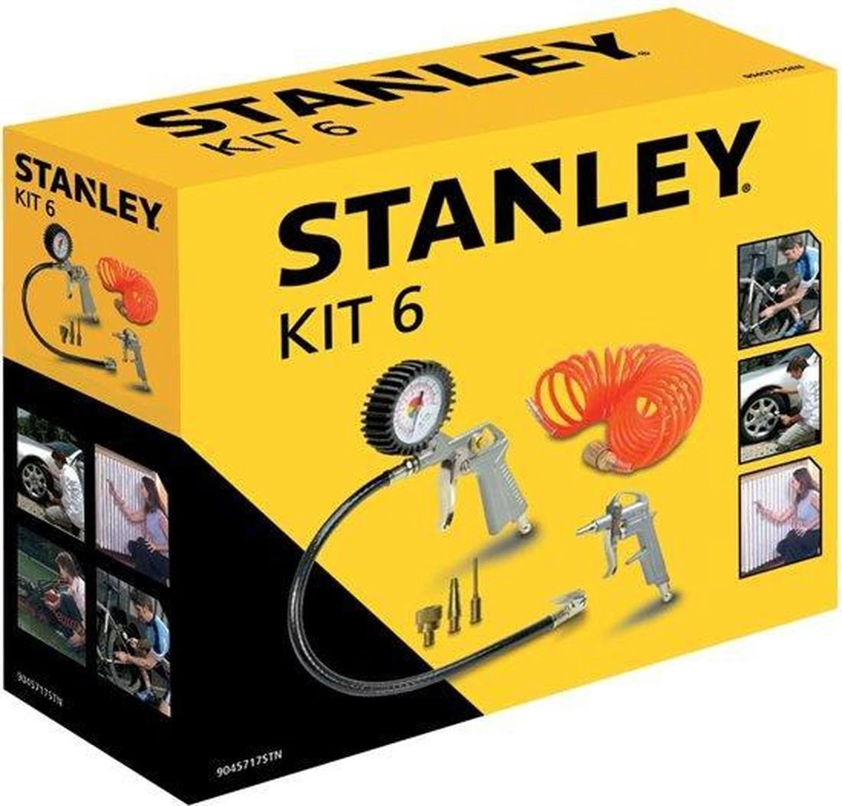 STANLEY Compressor D230/10/50V - Olievrij - 10 Bar - 50 Liter Tank - Inclusief 6-delige Accessoire Set 8 STANLEY Compressor D230/10/50V - Olievrij - 10 Bar - 50 Liter Tank - Inclusief 6-delige Accessoire Set - Afbeelding 8