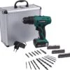 VONROC Accuboormachine – 12V Li-Ion – Incl. Aluminium Opbergkoffer, 46 Accessoires, 1x Accu & Lader