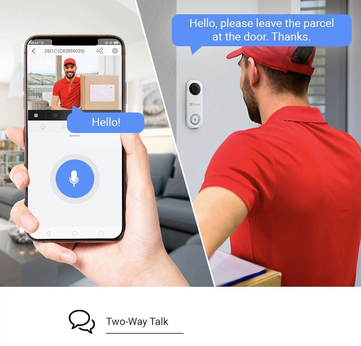 Ezviz DB1C Wifi Videodeurbel - Werkt Met Google Assistent - Zonder Abonnement - Wit 3 Ezviz DB1C Wifi Videodeurbel - Werkt Met Google Assistent - Zonder Abonnement - Wit - Afbeelding 3