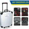 Kinzo Handgereedschapset - 187-delig - In Aluminium Rolkoffer - CR-V-Staal