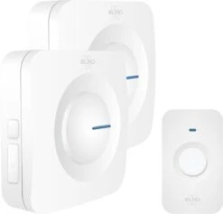 ELRO DB3000 Draadloze Deurbel Set – Met 2x Ontvanger Op Batterij - Bereik 300 Meter - IP65 Waterdicht - 64 Melodieën - Wit