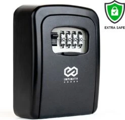 Infinity Goods Sleutelkluis – Veilig Buiten Sleutels Bewaren – Cijferslot - Sleutelkast - Waterbestendig – Sleutelkluis Voor Airbnb - Zwart