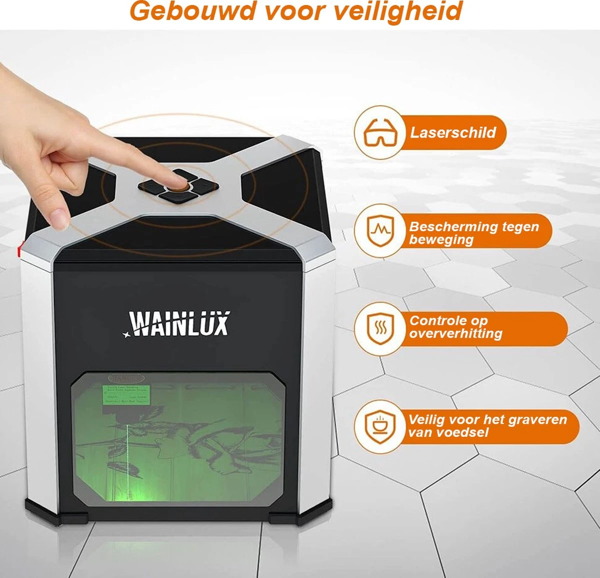 Laser Graveermachine - Laser Cutter Wifi Bestuurbaar - Graveermachine Makkelijk Te Installeren - Zwart / 1 11 Laser Graveermachine - Laser Cutter Wifi Bestuurbaar - Graveermachine Makkelijk Te Installeren - Zwart / 1 - Afbeelding 11