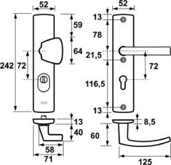 AXA Veiligheidsbeslag (Curve Plus) Aluminium Geslepen: Knop-Kruk (model S/Blok) PC72 Met Kerntrekbeveiliging SKG*** -Makita || Merkloos || Stanley Verkoopwinkel 1200x1155 26