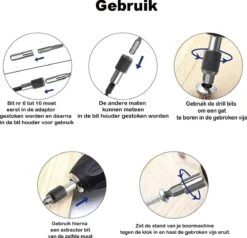 Novalits - Professionele Bit- & Borensets - Schroefverwijderset - 22-delig - HSS Materiaal - Schroefverwijderaar - Uitboorset - Borenset - Schroefbitset - Linkse Tap - Bitset - Metaalborenset - Draadtapset - Versleten Schroeven & Bouten Verwijderen -Makita || Merkloos || Stanley Verkoopwinkel 1200x1155 9