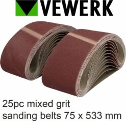 Schuurbanden 75 X 533 Mm Gemixte Grofte Voor Bandschuurmachines 25 Stuks -Makita || Merkloos || Stanley Verkoopwinkel 1200x1156 6