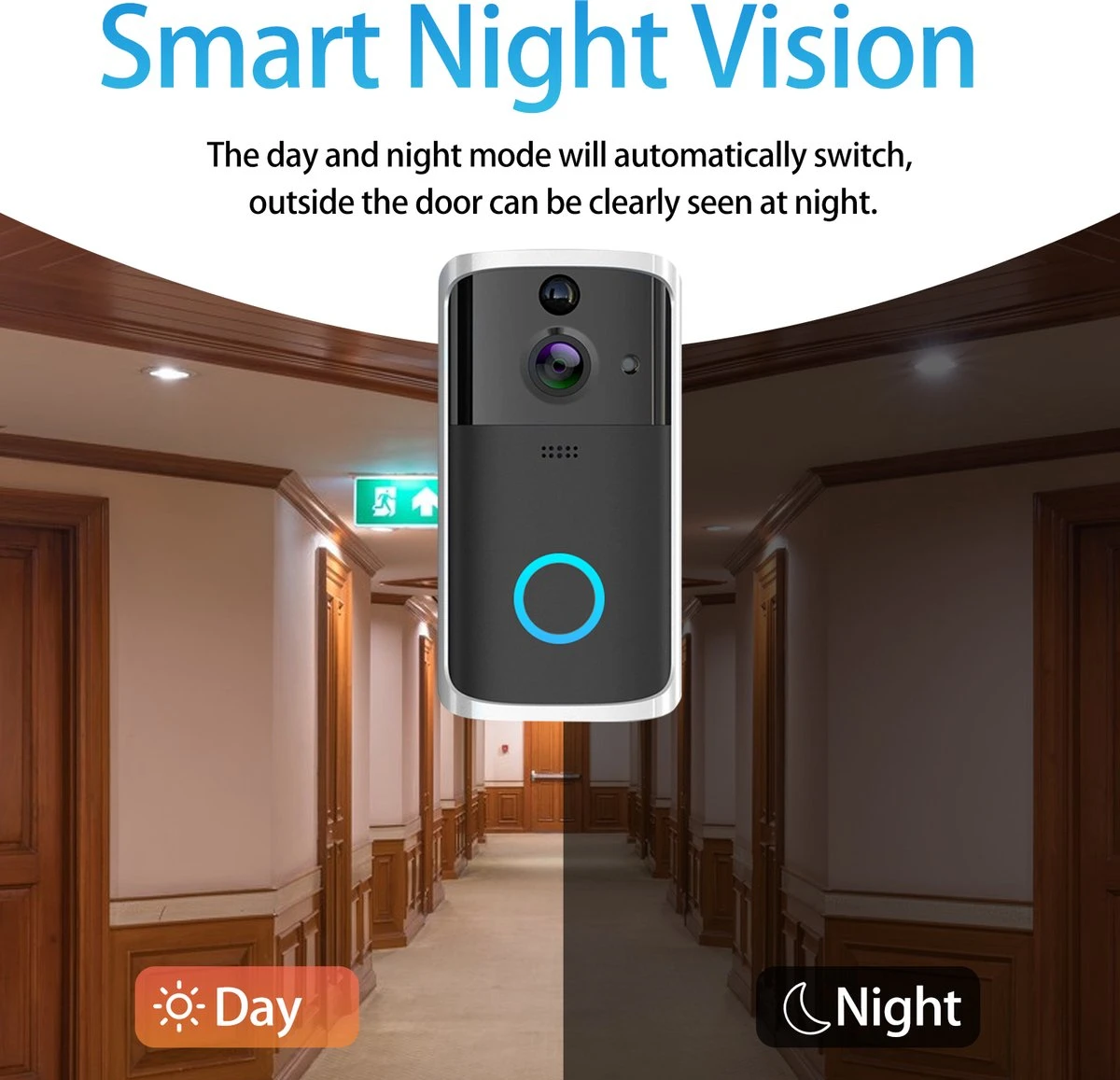 Merkloos LBP Video Deurbel Met HD Camera En Wifi - Zwart - Draadloos - Met Gong, 3 Oplaadbare Batterijen En 32GB Geheugenkaart 8 Merkloos LBP Video Deurbel Met HD Camera En Wifi - Zwart - Draadloos - Met Gong, 3 Oplaadbare Batterijen En 32GB Geheugenkaart - Afbeelding 8