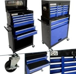 AREBOS - Werkplaatskar - Gereedschapskast - Gereedschapskist - 9 Vakken