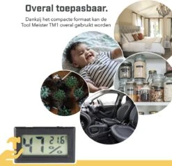 Tool Meister TM1 – Hygrometer & Thermometer - Binnen/Buiten/Koelkast – Digitaal -Zwart - Incl Batterijen -Makita || Merkloos || Stanley Verkoopwinkel 1200x1159 6