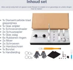 Professionele Flessnijder – 20 Delig - Flessensnijder – Glassnijder – Ronde Fles Snijder – Wijn Flessnijder - 5 Verstelbare Wielen -Makita || Merkloos || Stanley Verkoopwinkel 1200x1161 2