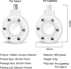 Merkloos Verborgen Camera Detectie Zwart - Draagbaar - Airbnb - Hotel - Veilig - USB C Aansluiting Telefoon - Verborgen Camera Opsporen -Makita || Merkloos || Stanley Verkoopwinkel 1200x1161 3