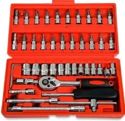 Merkloos Professionele 46-Delige Dopsleutel Set -Met Momentsleutel Ratel & Verlengstuk - Doppendoos Torx/Inbus/Hex/Kruiskop Bit Doppen Set - Hoogwaardig Chroom-vanadiumstaal -1/4" Inch -Met Koffer- Vaderdagset - Gereedschapset - Handgereedschap -Dopsleutelset -Makita || Merkloos || Stanley Verkoopwinkel 1200x1163 2
