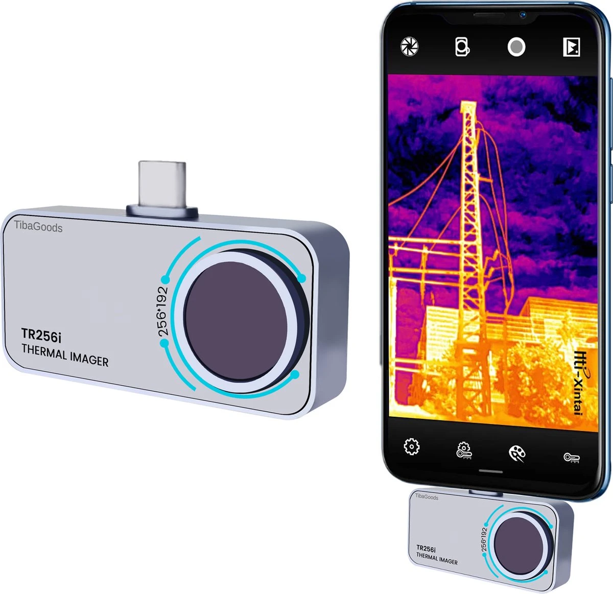 TibaGoods - Warmtebeeldcamera - Warmtecamera Voor Android En Windows (USBC) - 256 X 192 Pixels - -15 Tot 600 °C - Thermische Camera 1 TibaGoods - Warmtebeeldcamera - Warmtecamera Voor Android En Windows (USBC) - 256 X 192 Pixels - -15 Tot 600 °C - Thermische Camera