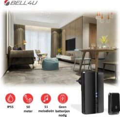 Bell4U Draadloze Deurbel Met 1 Ontvanger - Plug & Play - Beldrukker Heeft Geen Batterijen Nodig - IP55 Waterdicht - Zwart 13 Bell4U Draadloze Deurbel Met 1 Ontvanger - Plug & Play - Beldrukker Heeft Geen Batterijen Nodig - IP55 Waterdicht - Zwart -Makita || Merkloos || Stanley Verkoopwinkel 1200x1165 19