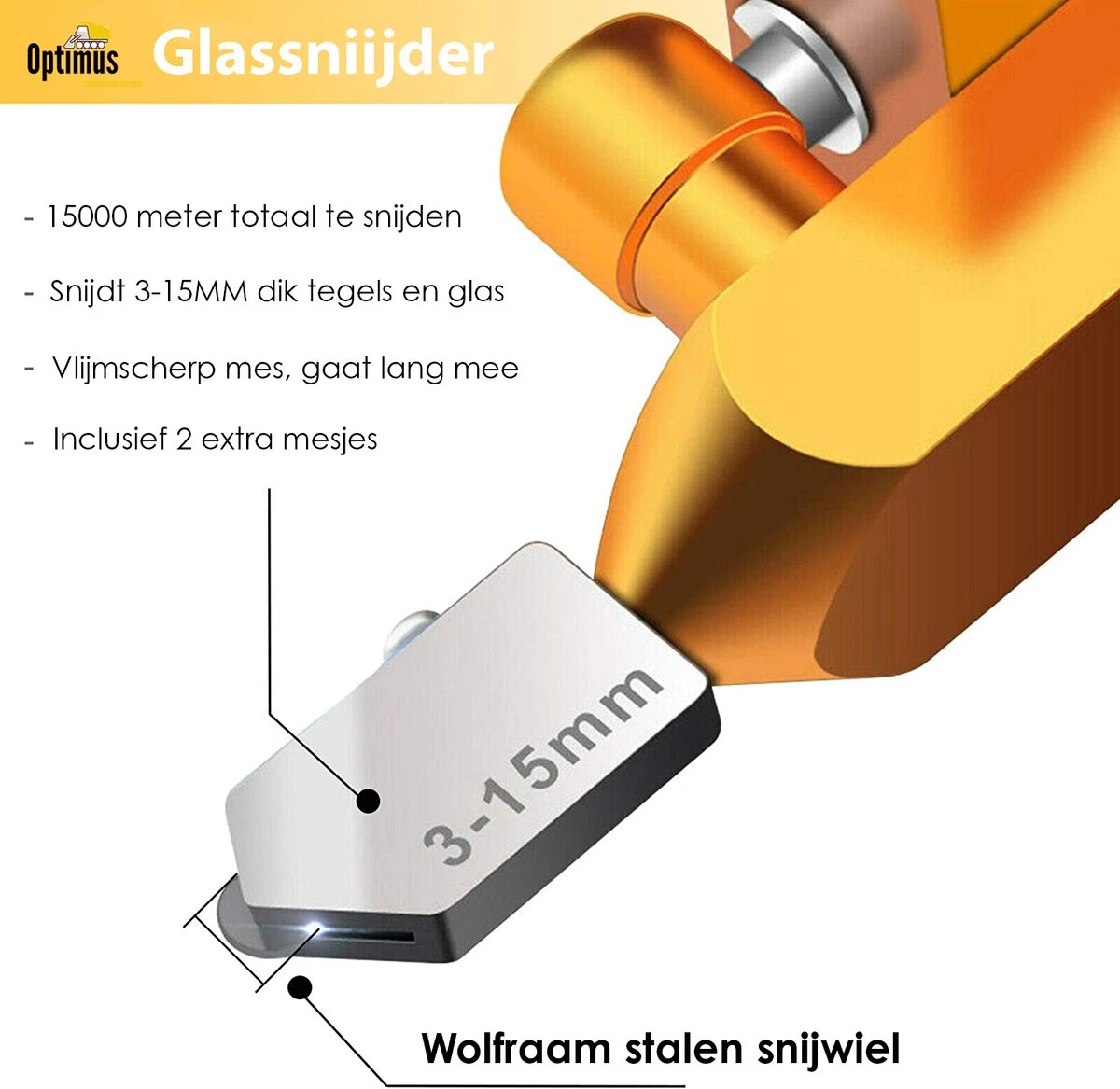 Optimus Professionele 2 In 1 Glassnijder Incl. 2 Extra Mesjes - Geschikt Voor Glas, Tegels En Spiegels - Glas Cutter - Tegelsnijder - Spiegelsnijder 4 Optimus Professionele 2 In 1 Glassnijder Incl. 2 Extra Mesjes - Geschikt Voor Glas, Tegels En Spiegels - Glas Cutter - Tegelsnijder - Spiegelsnijder - Afbeelding 4