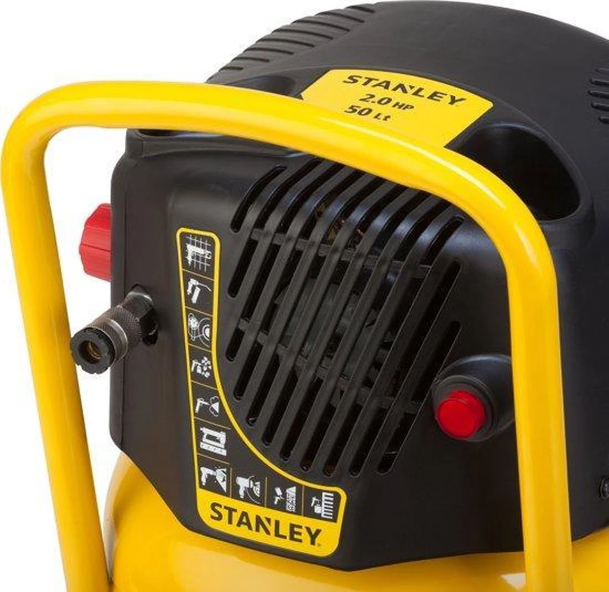 STANLEY Compressor D230/10/50V - Olievrij - 10 Bar - 50 Liter Tank - Inclusief 6-delige Accessoire Set 7 STANLEY Compressor D230/10/50V - Olievrij - 10 Bar - 50 Liter Tank - Inclusief 6-delige Accessoire Set - Afbeelding 7