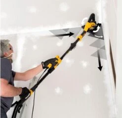 Powerplus POWX0477 Telescopische Wandschuurmachine - 710W - Ø225mm - Incl. 2 Schuurkoppen (rond En Driehoek), 6x Schuurpapier En Stofzak - Voor Plafond En Muur -Makita || Merkloos || Stanley Verkoopwinkel 1200x1167 17