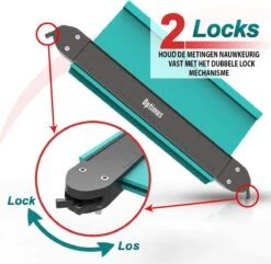 Optimus Professionele Aftekenhulp Met 2 Locks - 25cm X 8cm - Profielmeter - Profielaftaster - Meethulp - Profielmal - Profielkam - Laminaat Legset -Makita || Merkloos || Stanley Verkoopwinkel 1200x1169 7