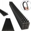 Merkloos TOPEQ Zwarte Anti-klimstrip - Anti Inbraak - Tegen Katten , Vogels - 10 Stuks 50cm ( 5meter ) - Overklimbeveiliging - Katten Verjagen - Prikka Strip - Hekpunten - Vogelpinnen