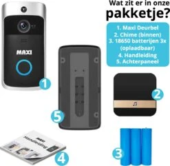 Maxi Video Deurbel – Draadloze Deurbel Met HD Camera – Draadloos Wifi – Inclusief Chime - Deurbeldrukker - Volledige Deurbelset -Makita || Merkloos || Stanley Verkoopwinkel 1200x1170 25