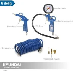 Hyundai Compressoraccessoires - 6 Delig - Accesoireset - Koperen Legering - Europese Snelkoppelingen -Makita || Merkloos || Stanley Verkoopwinkel 1200x1171 10