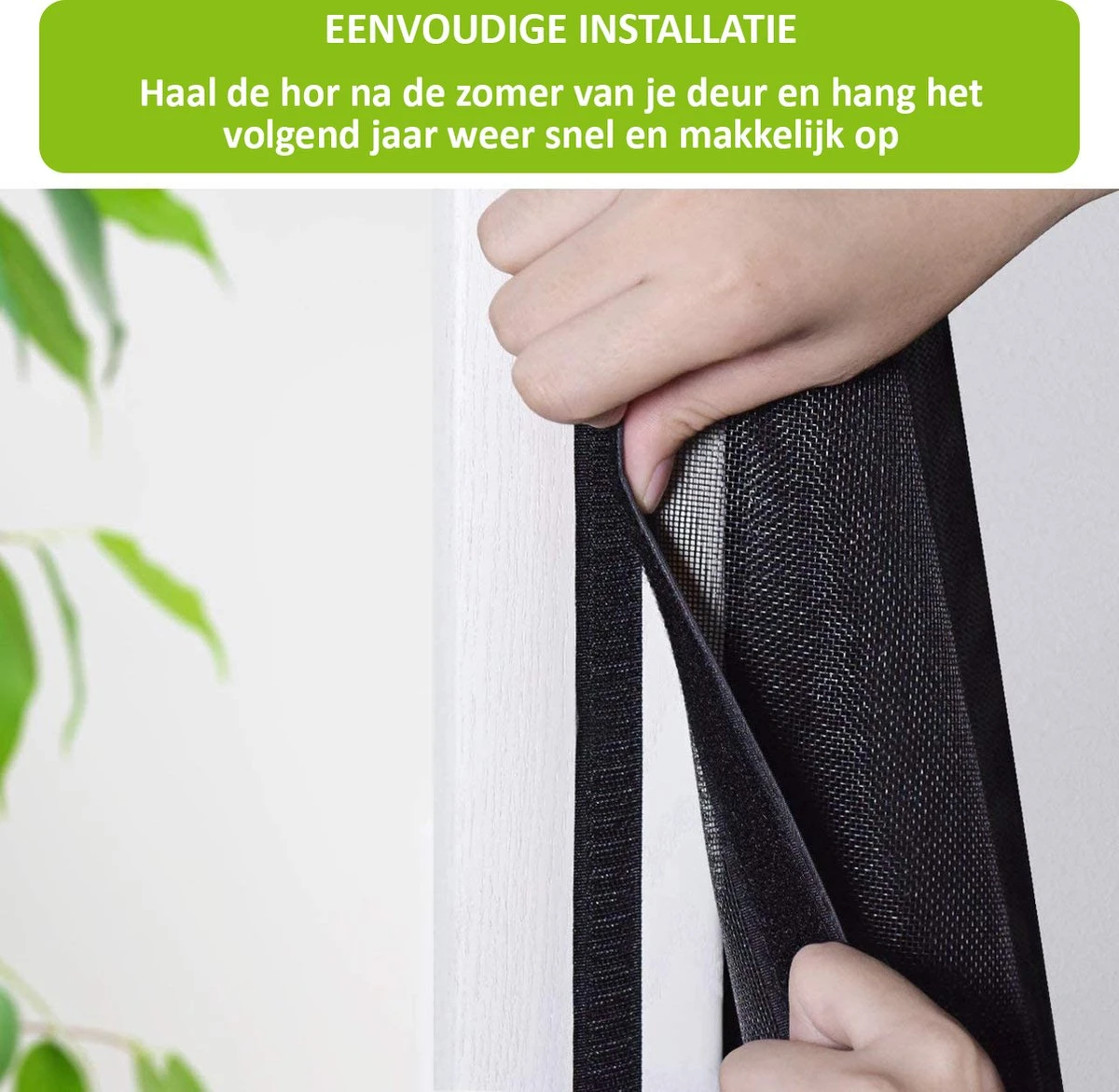 VITAMO Magnetisch Vliegengordijn - Premium Glasvezel Horgordijn - Deurhor - Deurgordijn - 210 X 101 Cm - Wit 2 VITAMO Magnetisch Vliegengordijn - Premium Glasvezel Horgordijn - Deurhor - Deurgordijn - 210 X 101 Cm - Wit - Afbeelding 2