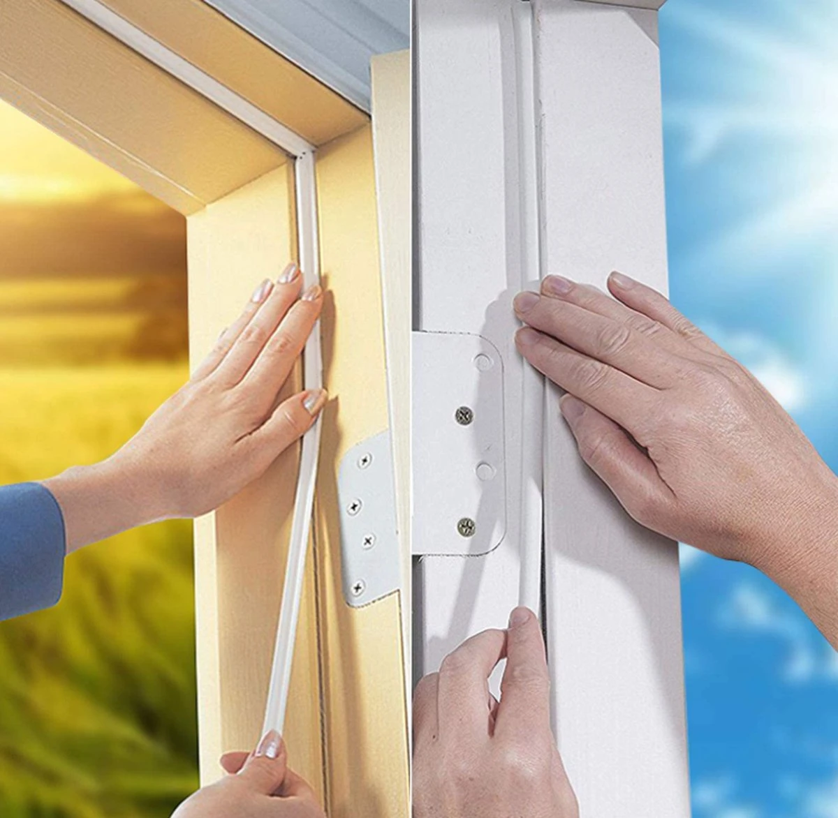 Simple Fix Tochtstrip - 10M X 9MM - Tochtstrips Voor Deuren - Tochtstopper - Tochtband - Tochtrol - Zelfklevend En Isolerend - D-profiel - Wit 4 Simple Fix Tochtstrip - 10M X 9MM - Tochtstrips Voor Deuren - Tochtstopper - Tochtband - Tochtrol - Zelfklevend En Isolerend - D-profiel - Wit - Afbeelding 4