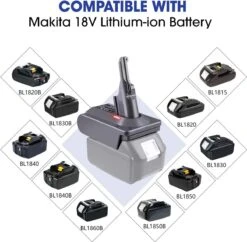 Merkloos Accu Adapter Geschikt Voor Dyson V8 Batterij V.02 - Geschikt Voor Makita 18V Li-Ion Accu BL1830 BL1850 BL1860 - Converter Geschikt Voor Dyson V8 Animal Absolute Stofzuiger Handstofzuiger -Makita || Merkloos || Stanley Verkoopwinkel 1200x1175 13