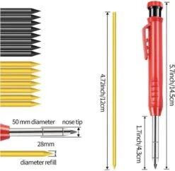 PD® - Markeerpotlood + Navulling - Pica Dry Alternatief - Bouwpotlood - Timmermanspotlood - Inclusief Navulling & Ingebouwde Puntenslijper Dop -Makita || Merkloos || Stanley Verkoopwinkel 1200x1175 6